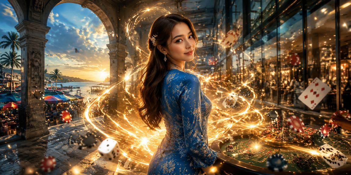 Sesi permainan Baccarat langsung dengan pemain berbaju kurung di Malaysia
